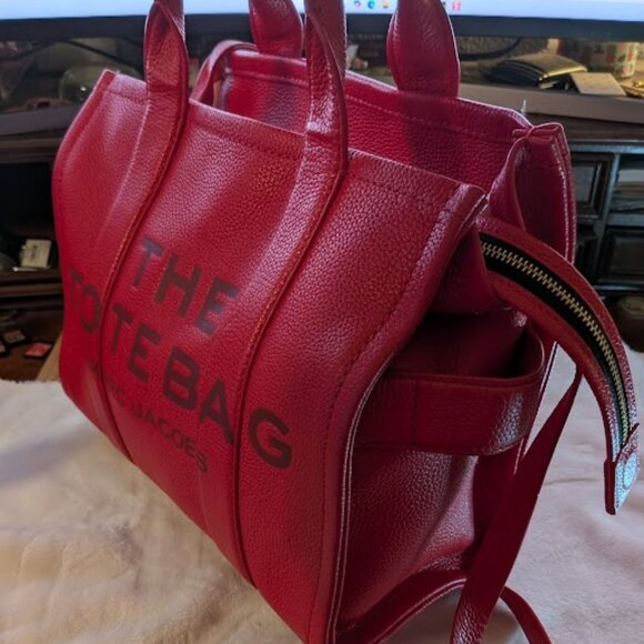 MARC JACOBS Large Red "The Tote Bag"  W/ Dust Bag - Picture 3 of 11